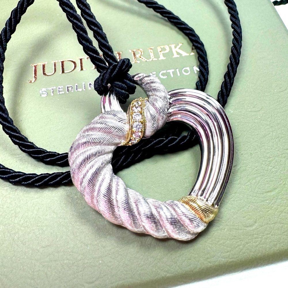 Judith Ripka Sterling Open Heart Pendant Necklace
